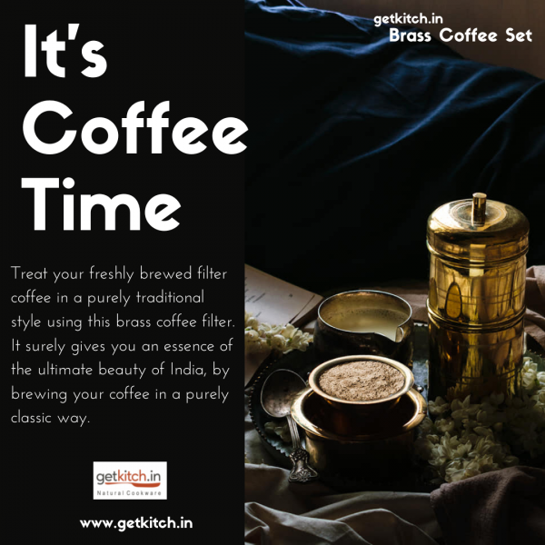 Brass Filter Coffee with Dowra glass set - Image 3