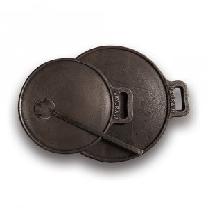 Cast Iron Dosa Pan, Iron Spatula & Oil applicator