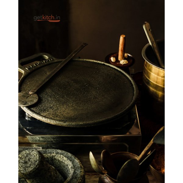 Cast Iron Dosa Pan, Iron Spatula & Oil applicator - Image 4