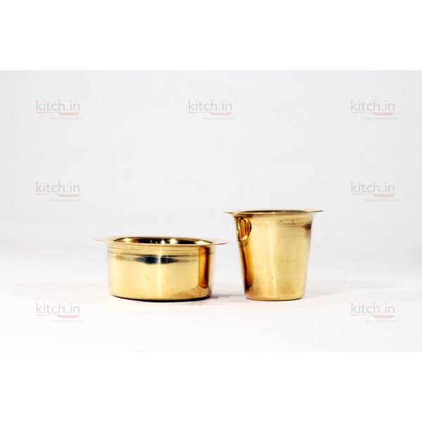 South Indian Coffee Brass Tumbler set (Set of 2) - Image 2