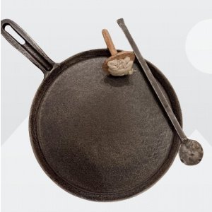 Hand seasoned -Cast Iron Dosa Pan with Handle