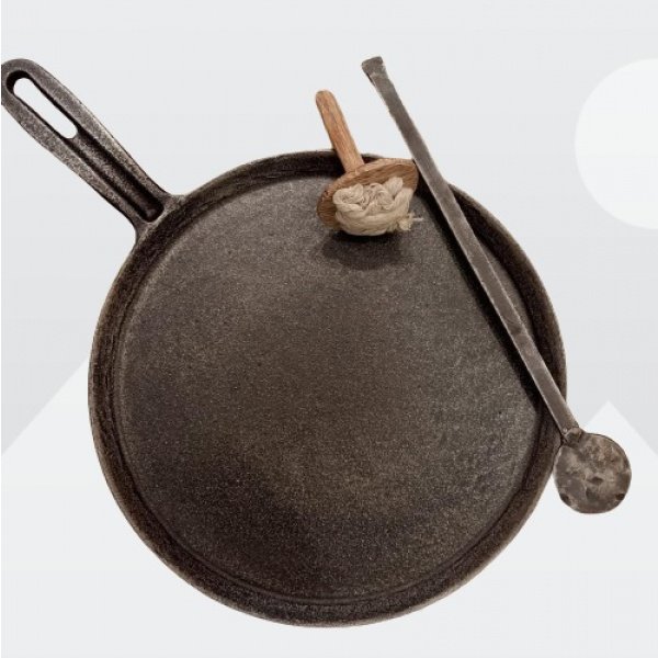 Hand seasoned -Cast Iron Dosa Pan with Handle